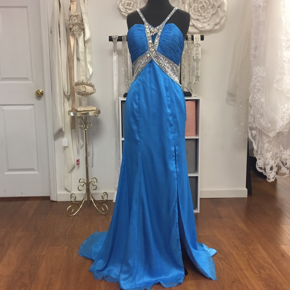 Blue Beaded Gown